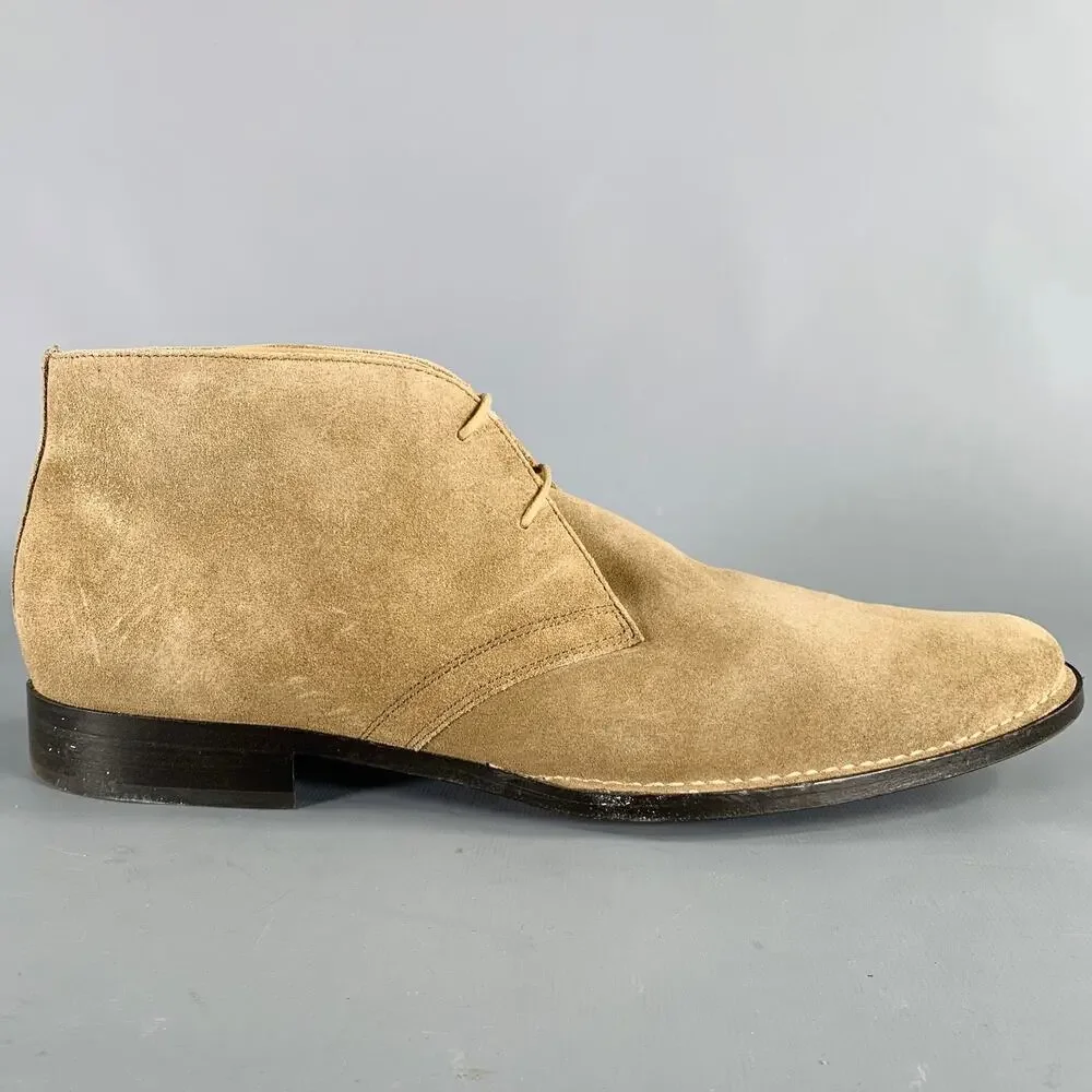 BANANA REPUBLIC Size 9.5 Taupe Suede Lace-Up Boots